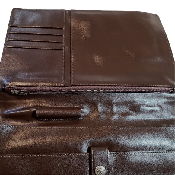 Versace (Authentic) Brown Leather Document Holder Top Handle Vintage Bag, VGUC - Picture 6 of 10